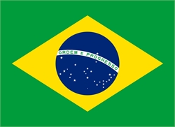 [ai] The flag of Brazil, featuring a green field with a yellow diamond shape in the center. Inside the diamond is a blue circle with 27 white stars and a white banner displaying the motto 'Ordem e Progresso'.